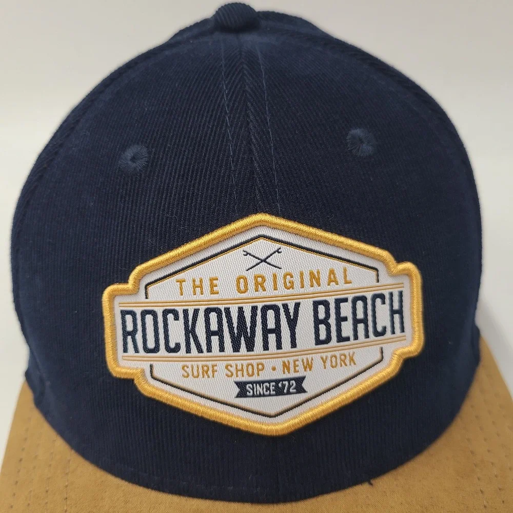 Rockaway Beach Hat Snapback Blue Brown Corduroy Surf Shop New York Patch Men